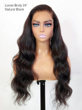 Brooklyn Hair Loose Body Wave 13x4 Swiss HD Lace Frontal Wig 180% Density 24-26" / Swiss HD Lace Frontal / Natural Black